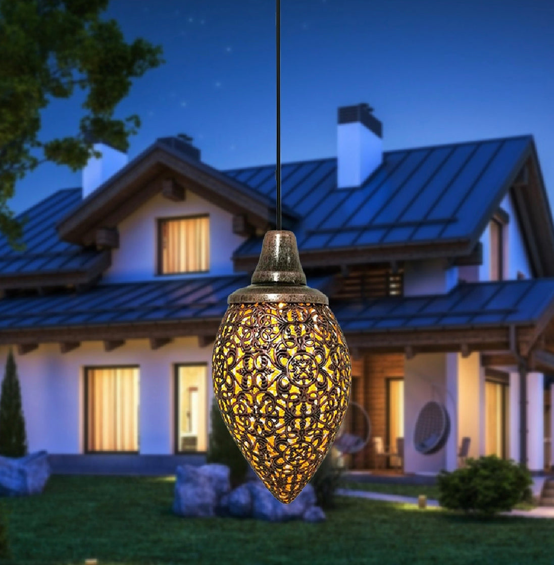 LED Lantern Hanging Outdoor Solar Lamp