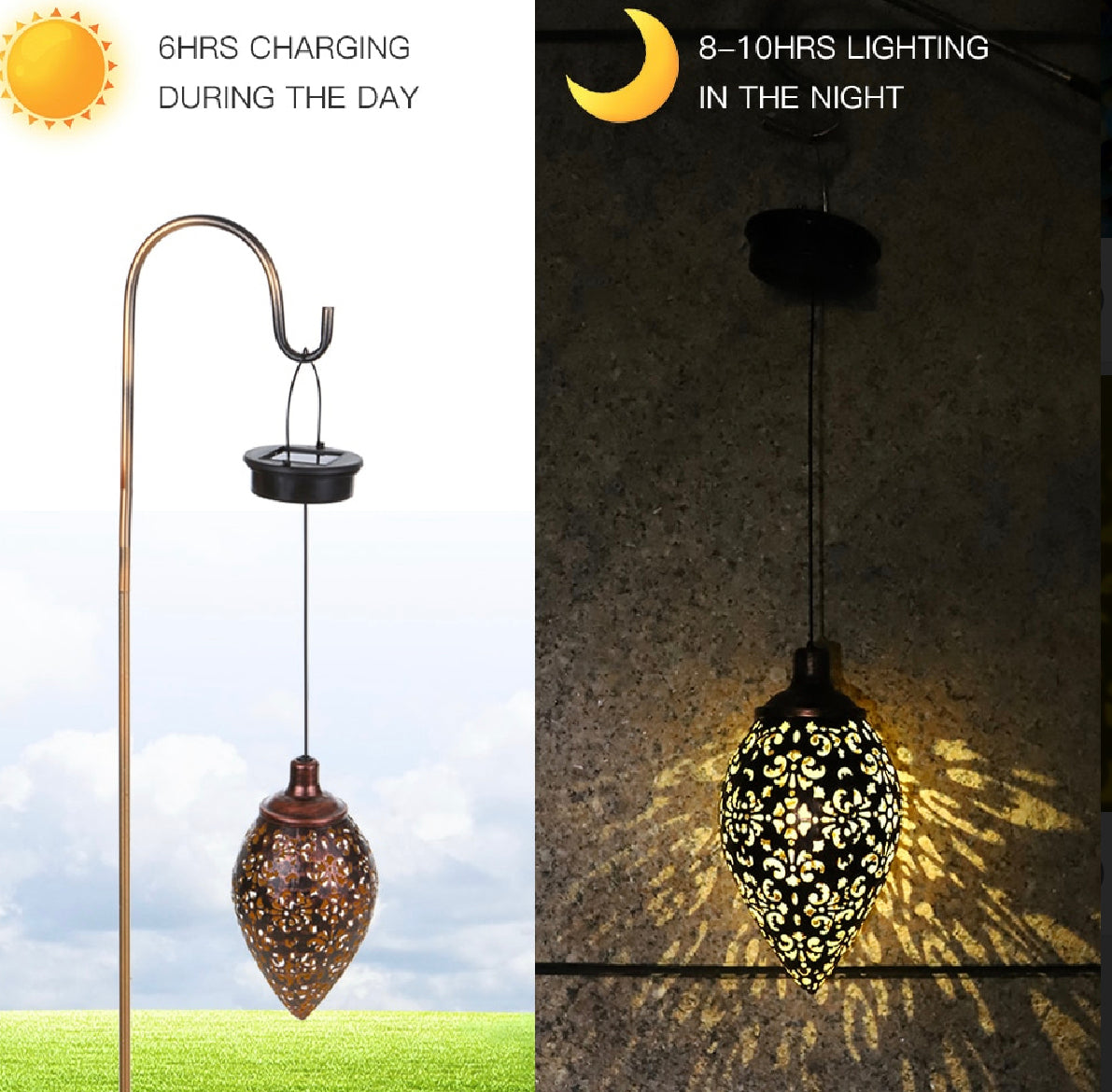 LED Lantern Hanging Outdoor Solar Lamp